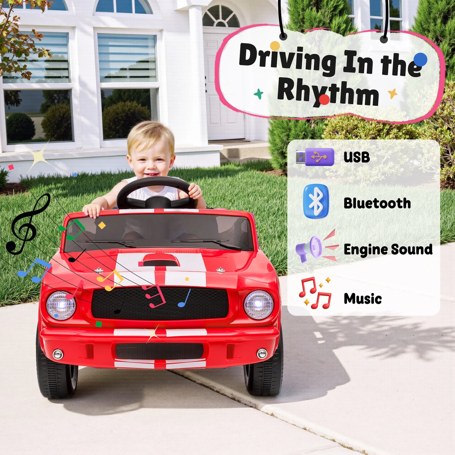 JoyRacer Shelby GT350 Kids Electric Car 12V 2WD Ride On