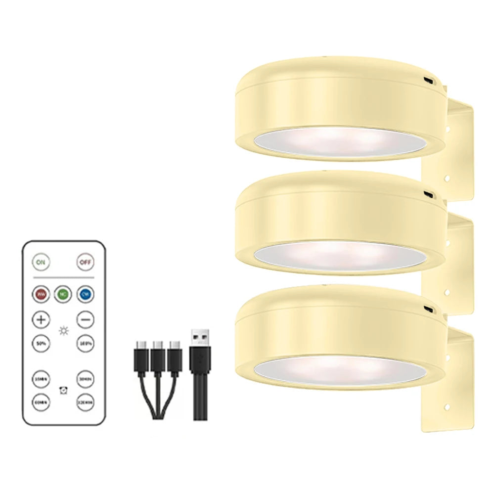 APWIKOGER Rechargeable Picture Lights With Remote Timer