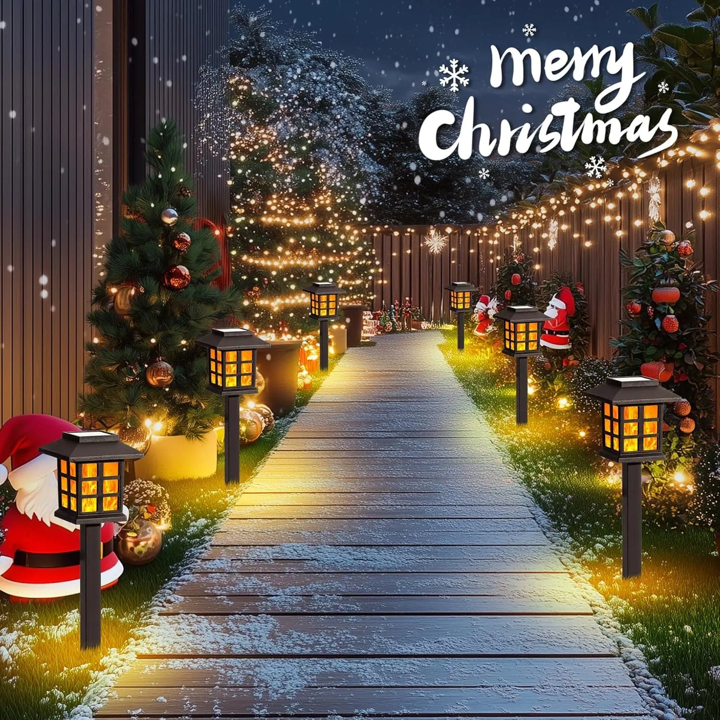 SZRSTH Solar Torch Lights Waterproof Flickering Flames