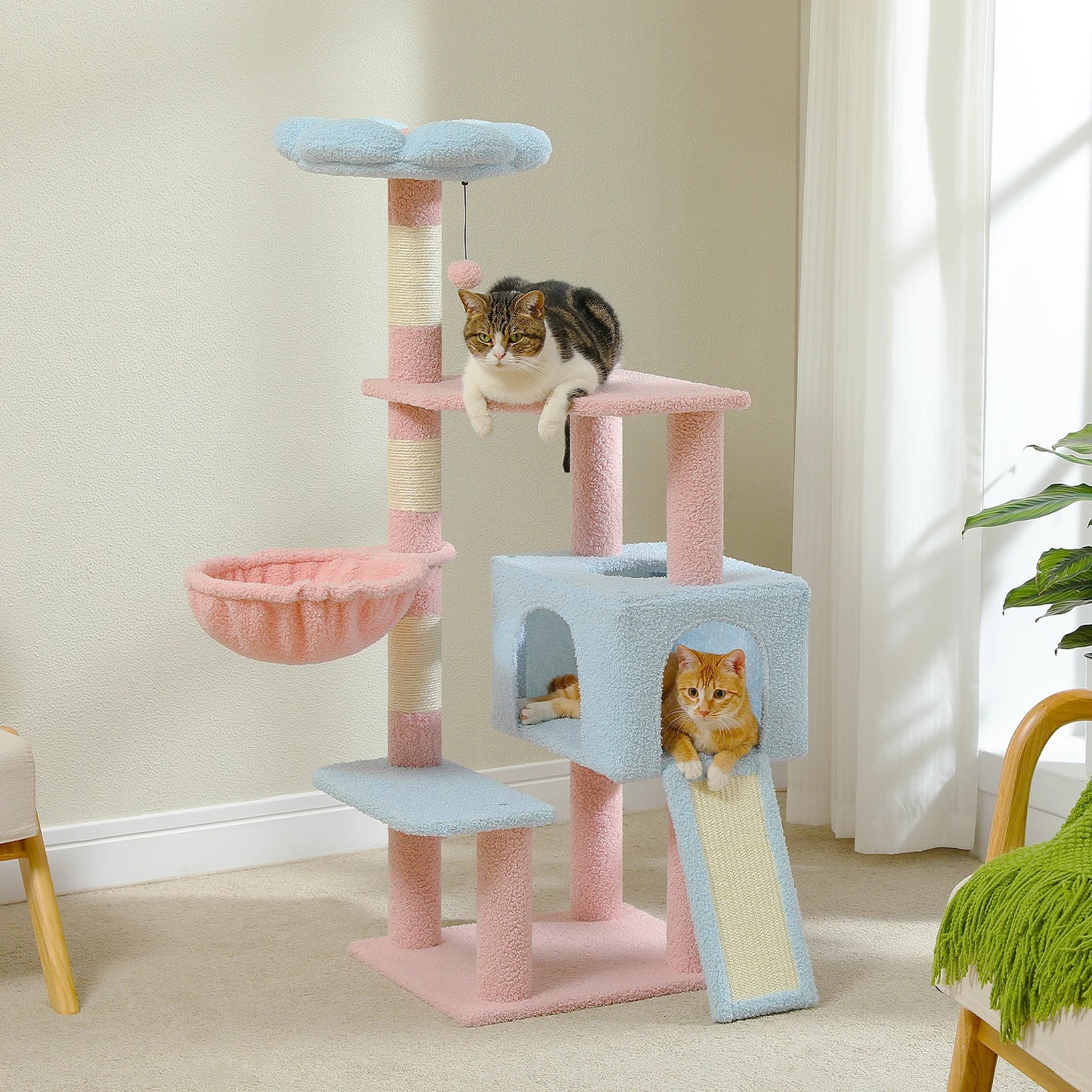 PEQULTICN Flower Cat Tree Multi Level Cat Tower Indoor