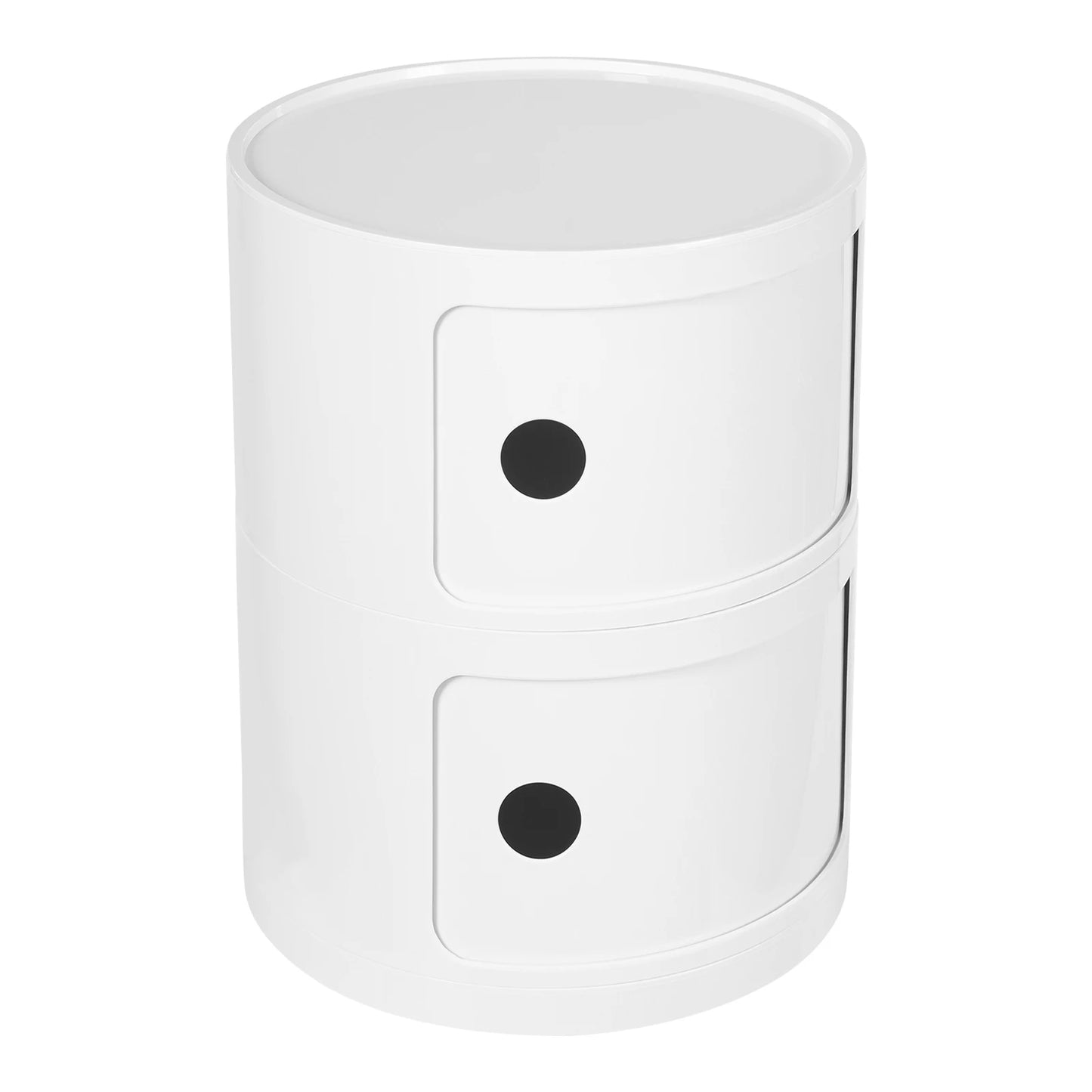 General Use 2 Tier Round Bedside Cabinet Nightstand With Drawers