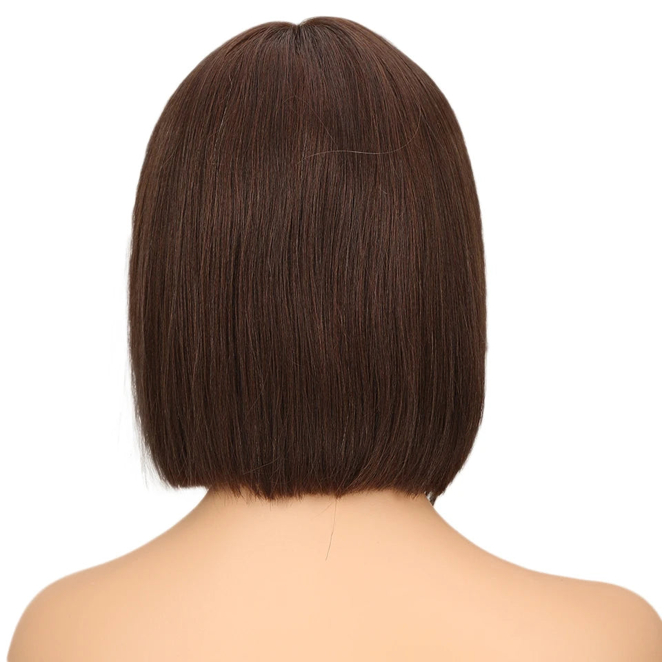Sleek Straight Bob Remy Human Hair Lace Front Wig Short