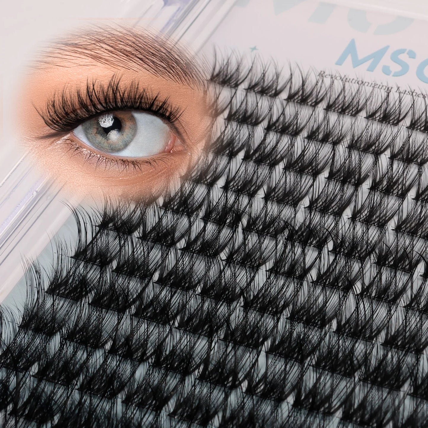 Mscici Thinnest 0.03mm Natural Spike Anime Cluster Design Manga Lash Clusters Kit Waterproof Clear Lash Glue For Sensitive Eyes