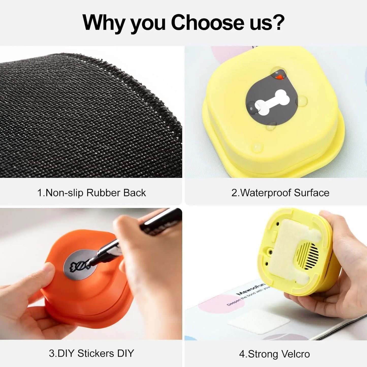 MewooFun Dog Talking Buttons Kit With Mat And Stickers