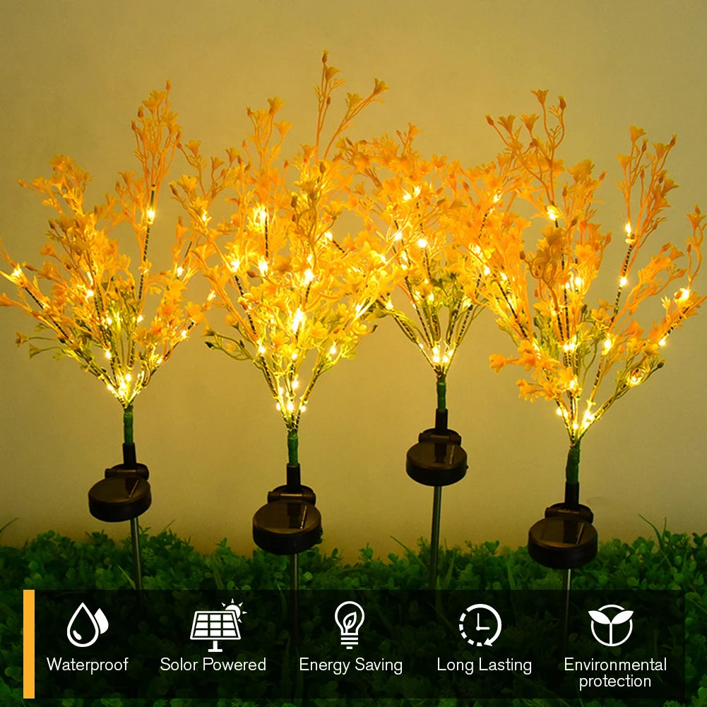 Solar Garden Stake Lights IP65 Waterproof Dusk To Dawn Rape Solar Flowers Outdoor Lamp for Patio Yard Pathway Balcony Decoration