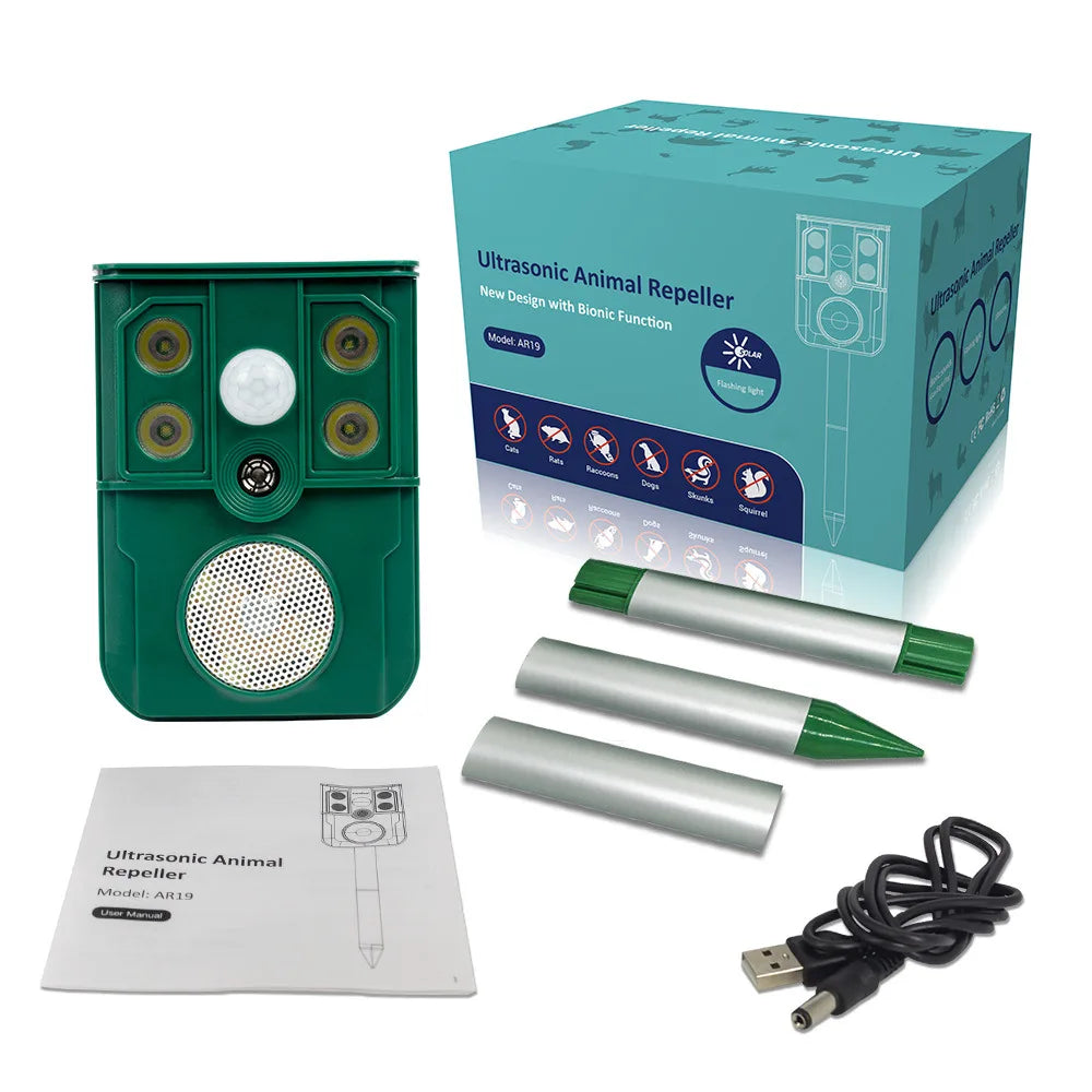 Hign-concerned Solar Ultrasonic Animal Repeller Outdoor Use