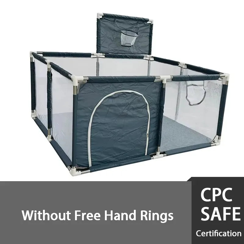 Baby Playpen With Pull Rings Indoor Playground Ball Pool Fence For Kids Safety At Home