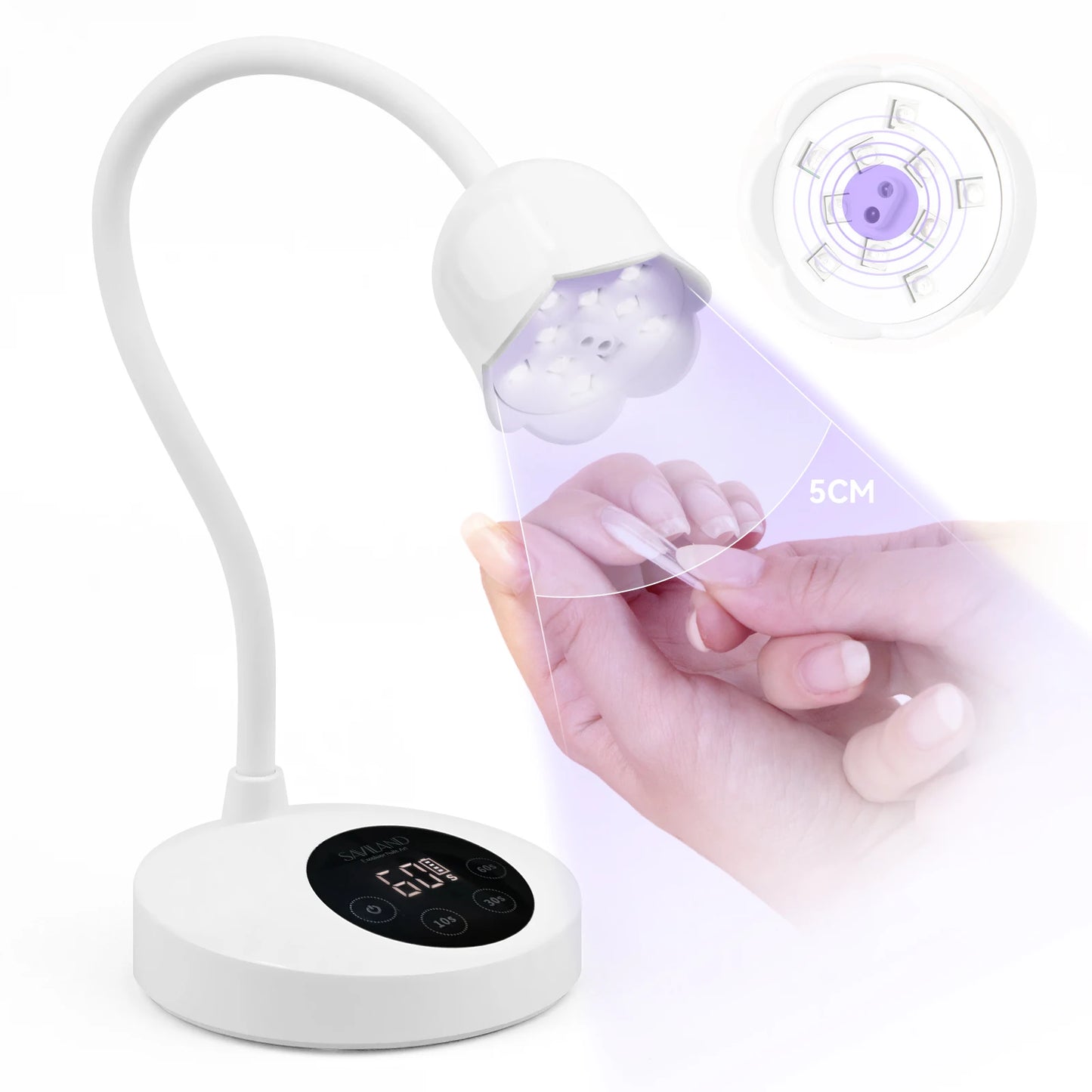 Saviland Mini Gel Polish Drying Lamp Gooseneck Cordless UV LED