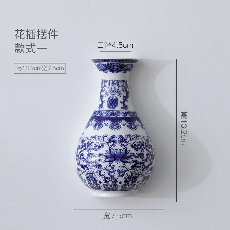 Wang Ni Er Qi Ceramic Wall Vase Porcelain Flower Container
