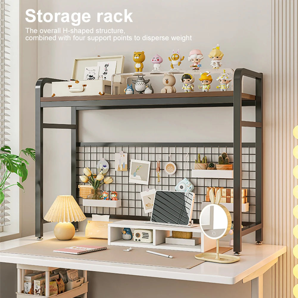 APWIKOGER Multi Layer Bookshelf Storage Organizer With Grid Hole Board