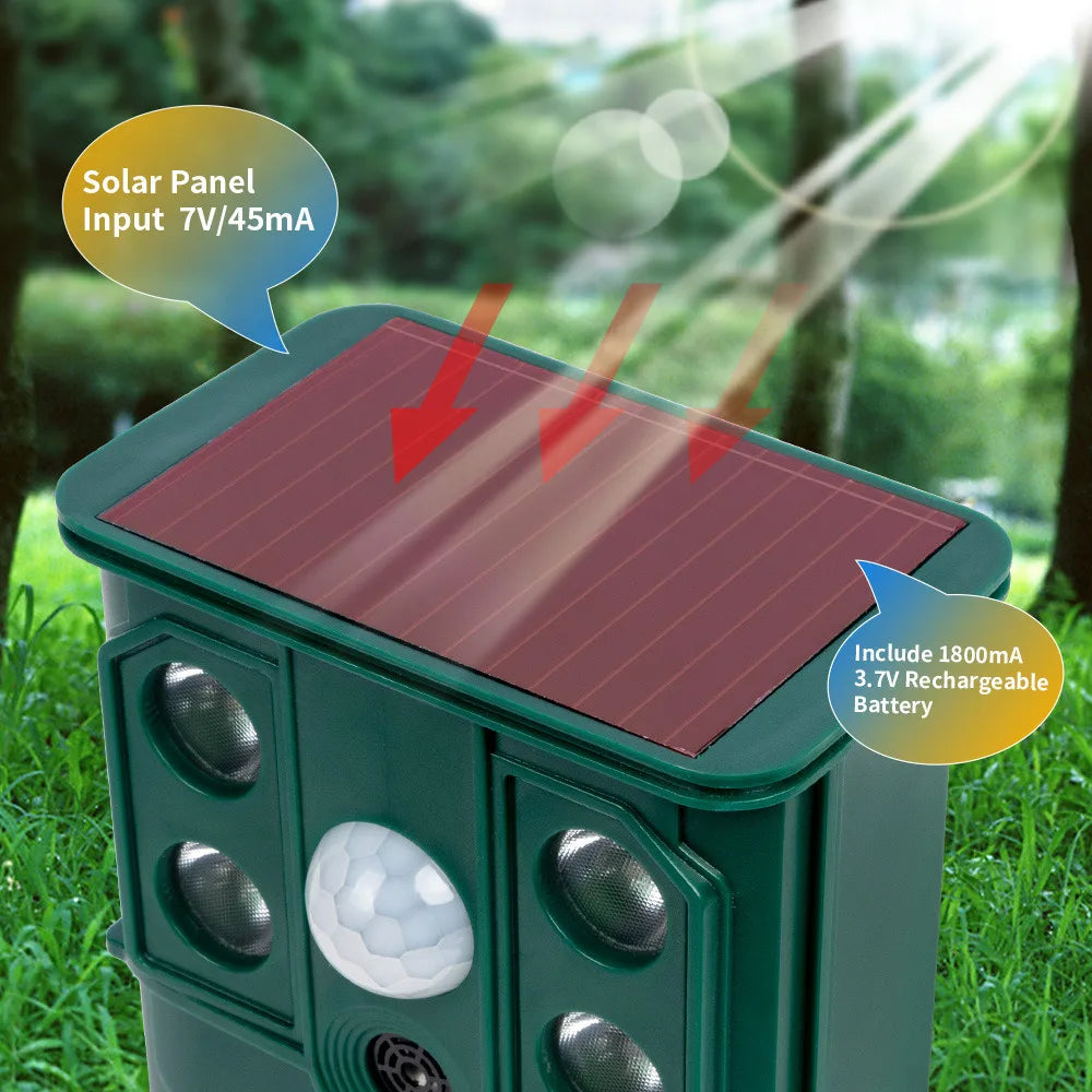 Hign-concerned Solar Ultrasonic Animal Repeller Outdoor Use