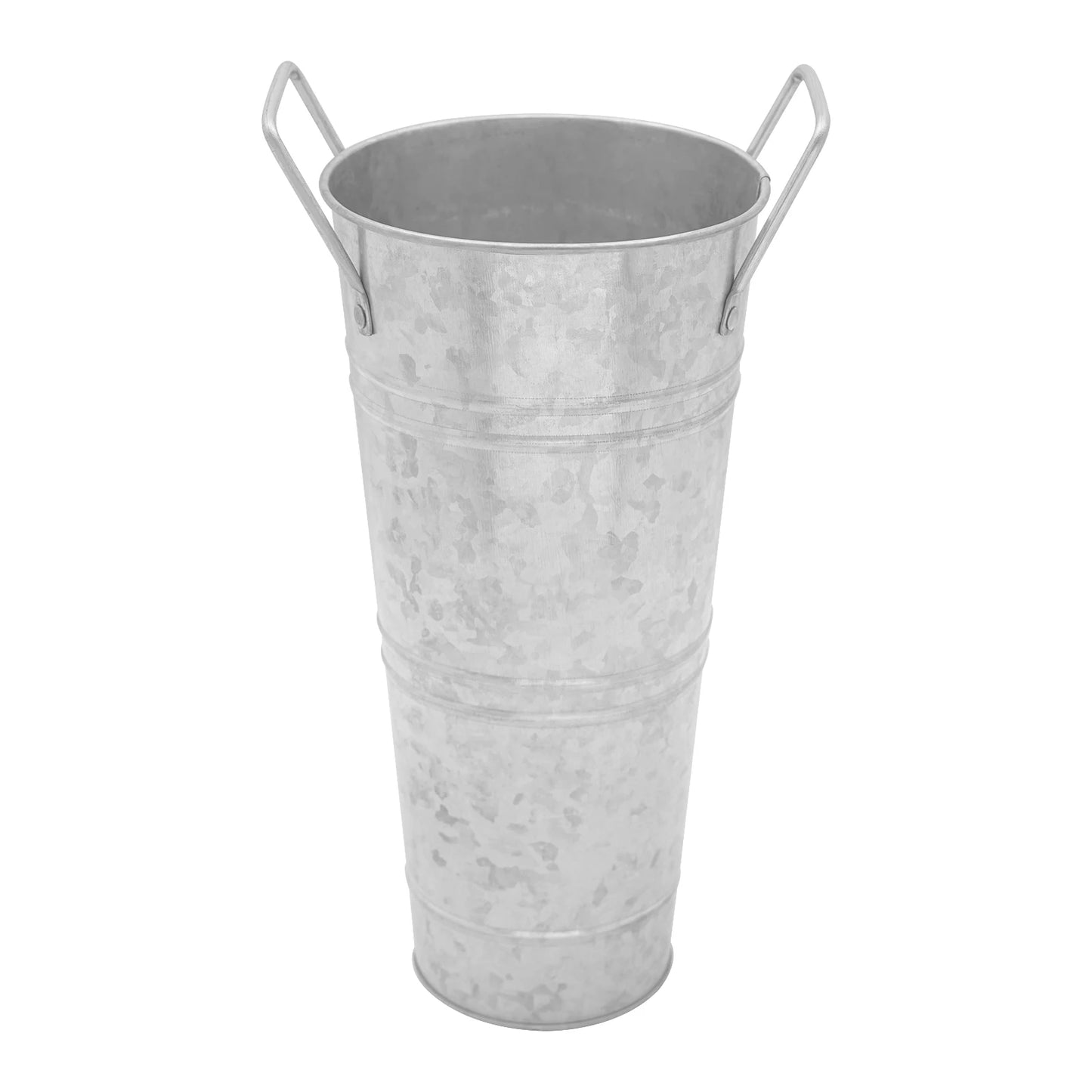 High-concerned Galvanized Flower Buckets With Handles Modern Farmhouse Vases