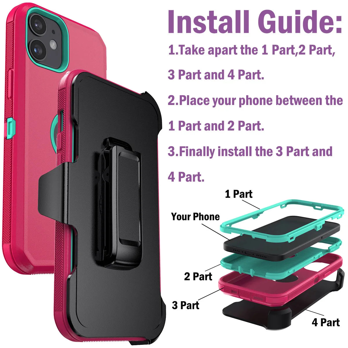 Design Shockproof Case For iPhone 11 Pro Max With Belt Clip