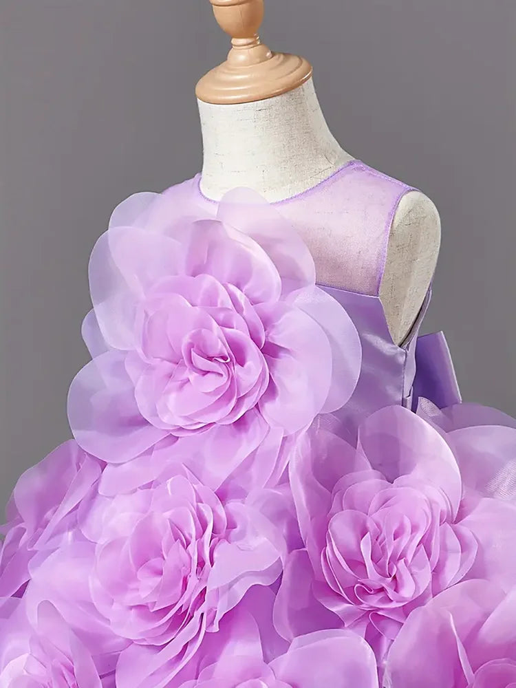 Girls Princess Dress Luxury Elegant Sleeveless Party Evening Ball Gown For Kids Children