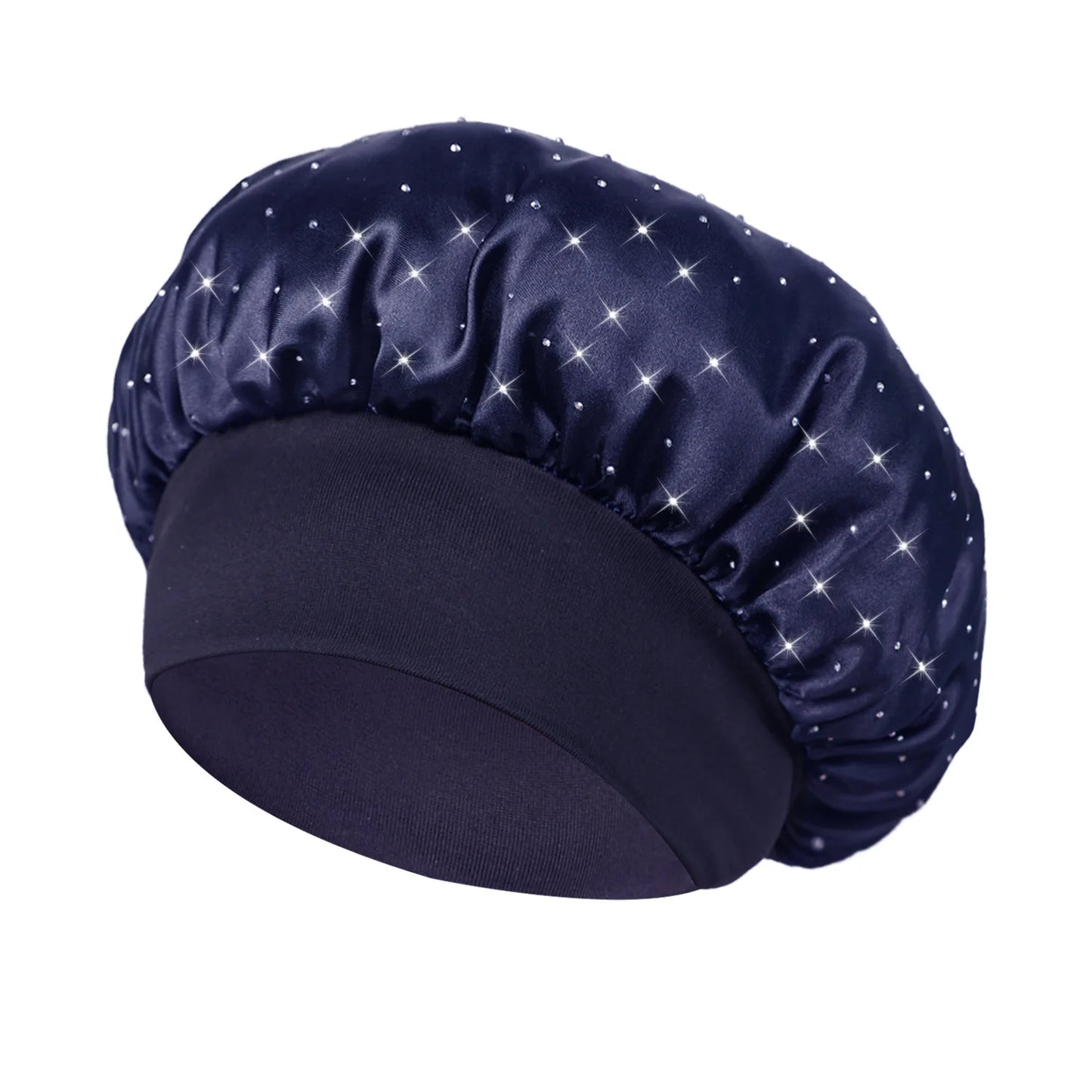 KYDZSWCN Satin Rhinestone Sleep Bonnet Headwrap Wide Band Cap