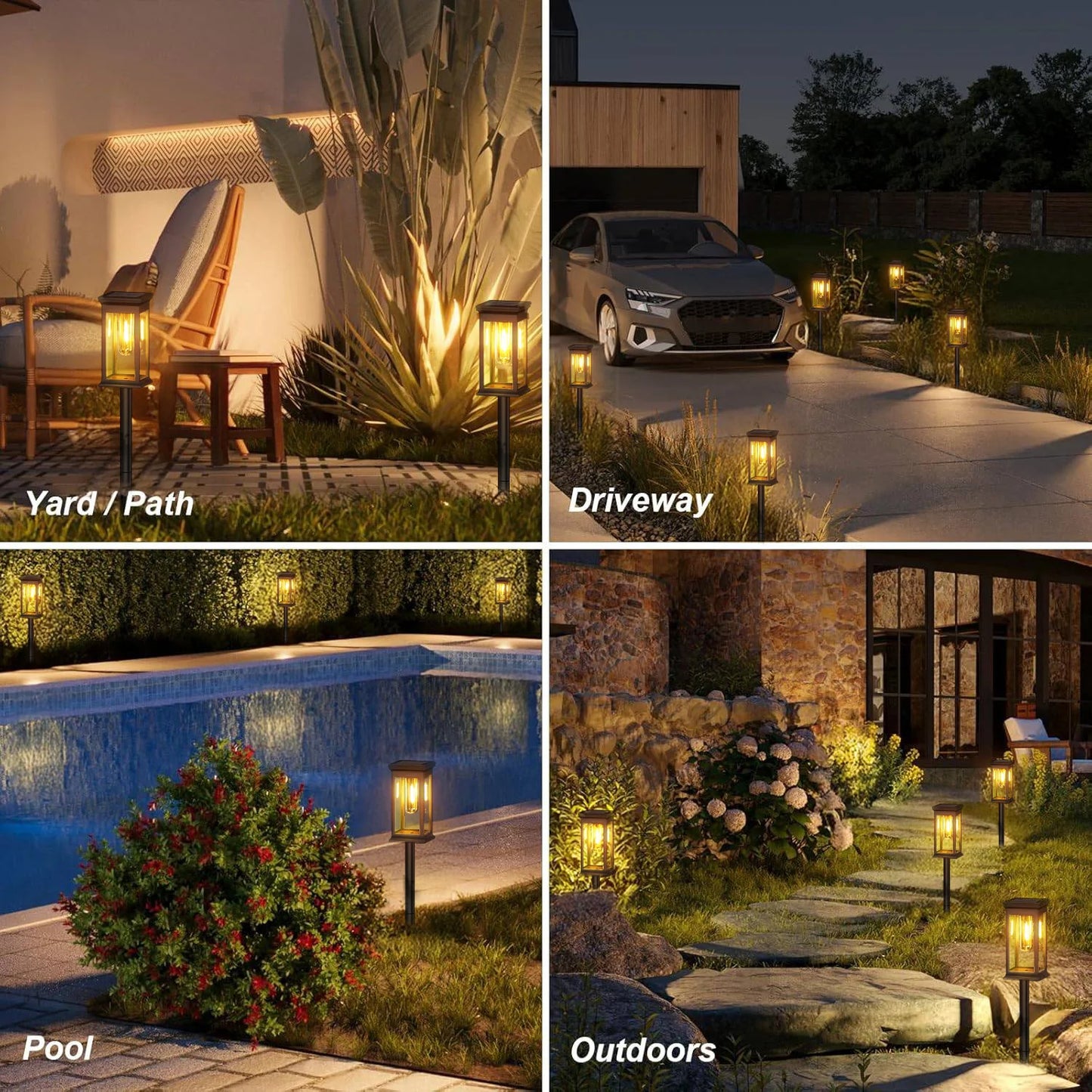 KPSTEK Solar Lights for Yard and Garden Walkway LED Outdoor
