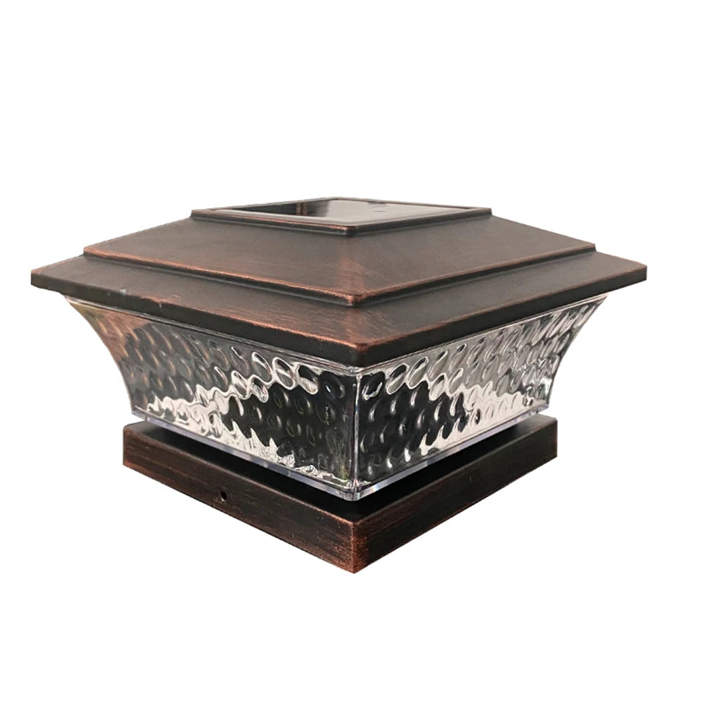 Solar Post Cap Fence Light LED Lamp Warm White 6500K