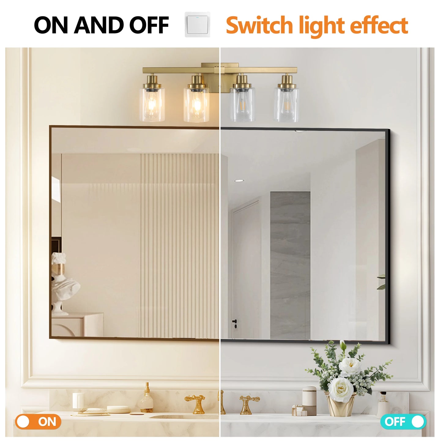 ARLGSITEC 4 Light Vanity Fixture With Clear Glass Shades