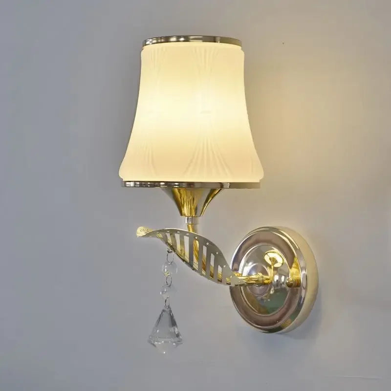 Elegant Luxurious Minimalist Crystal Bedside Wall Sconce Lamp For BedroomsAndLivingRooms