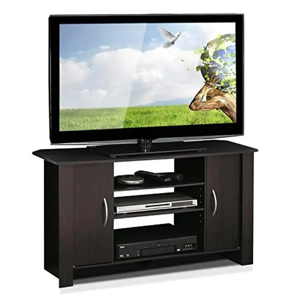 XMSJ Entertainment Center TV Stand With Adjustable Storage Shelves