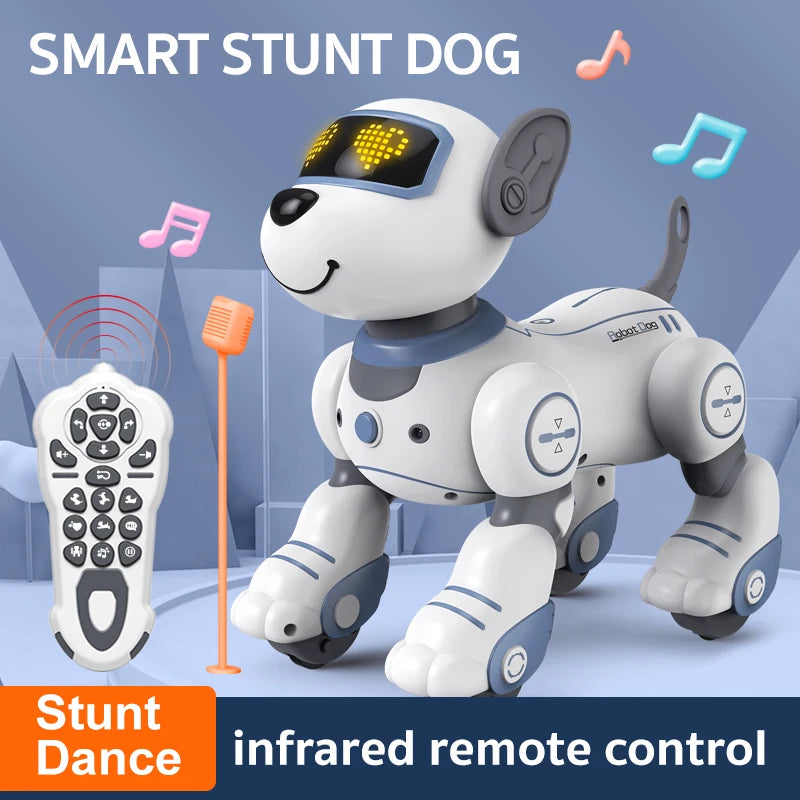 Kelaton RC Robot Dog Voice Command Stunt Toy With Music