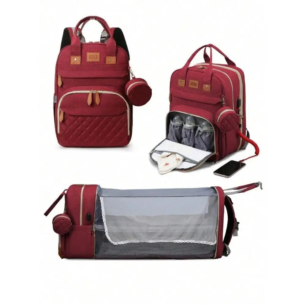 RsenFremior Diaper Bag Backpack With Changing Station And Bed