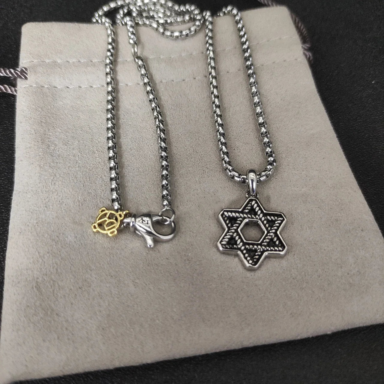 CN Guangdong Star Of David Necklace Unisex Hip Hop Pendant