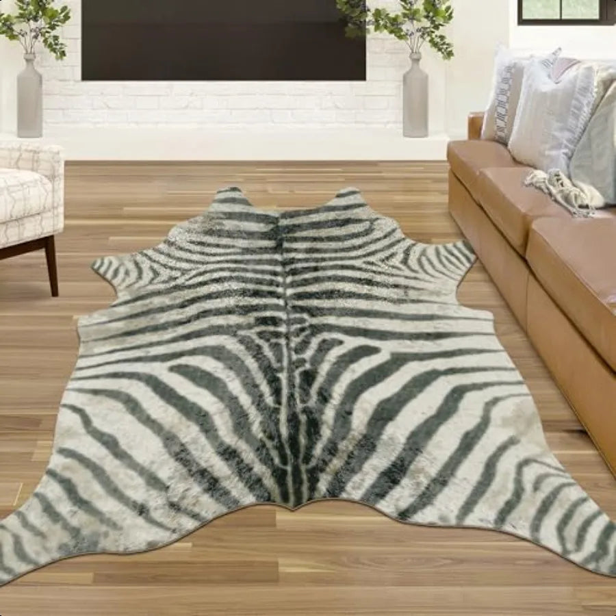 Zebra Faux Zebra Hide Area Rug Western Decor Living Room