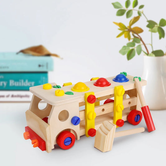 Edutree Wooden Screw Car Toys Montessori Tools Set Kit