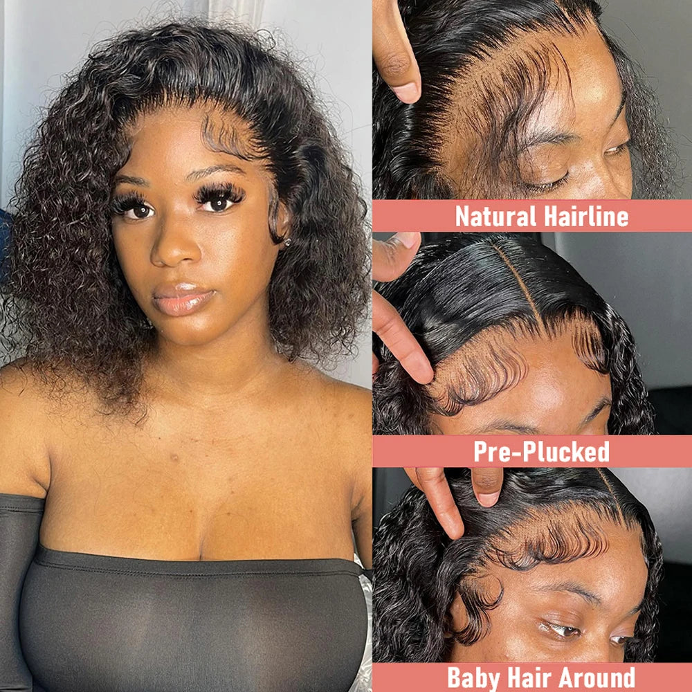 AMYTUD Brazilian Deep Water Wave Wig 100 Percent Human Hair