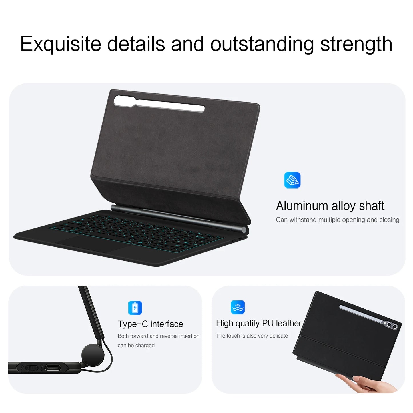 AJIUYU Keyboard Case For Samsung Galaxy Tab S8 Ultra