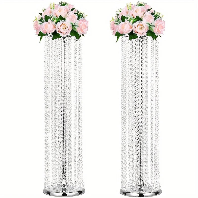 Function Crystal Flower Stand Vases Wedding Centerpiece