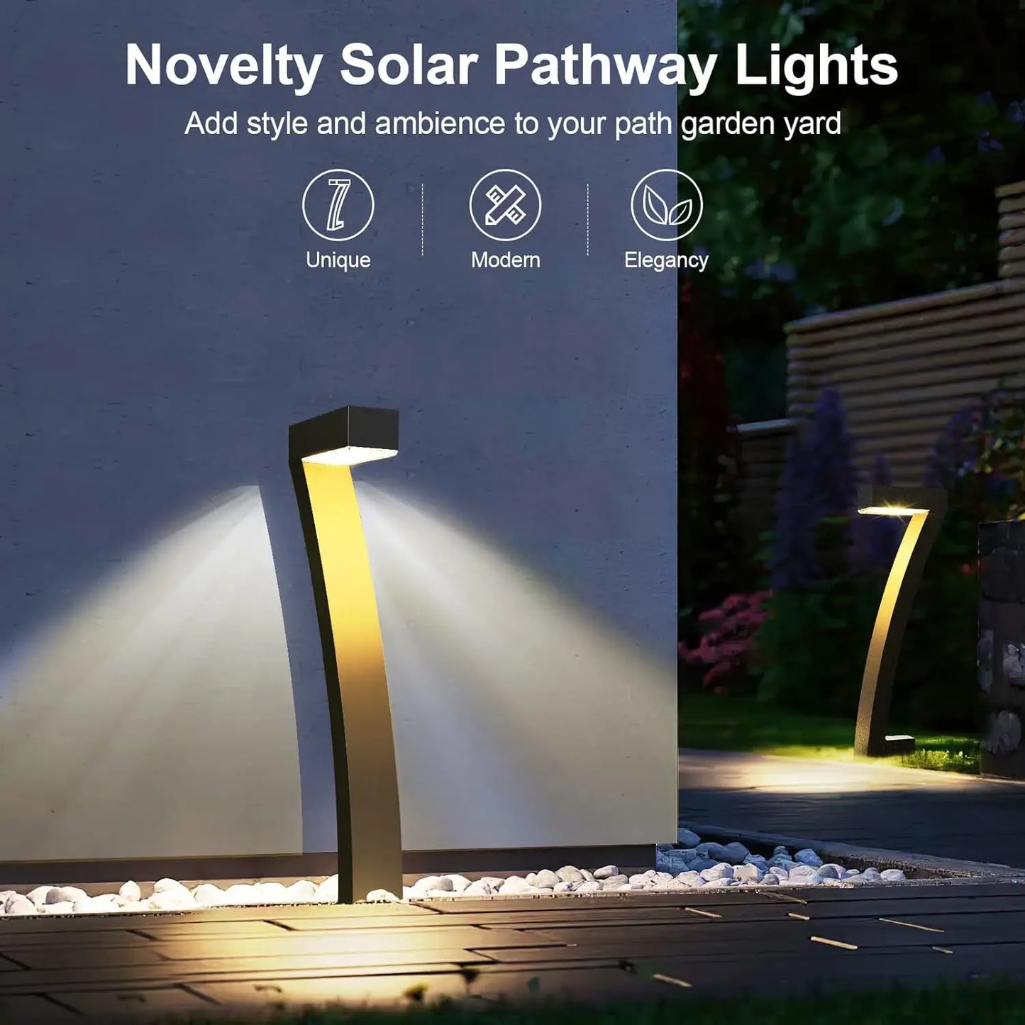 KPSTEK Solar Outdoor Pathway Lights 12 Hour Auto On Off