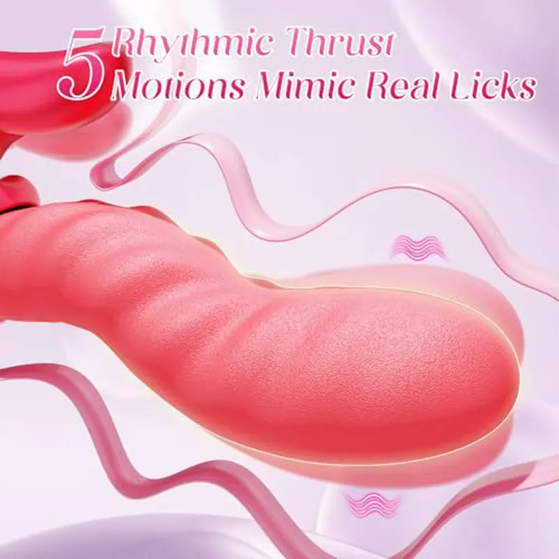 2 IN 1 Wave Thrusting Dildo Vibrator for Women Tongue Finger Pressing Stimulation Sex Toys Female Masturbator with LED Display