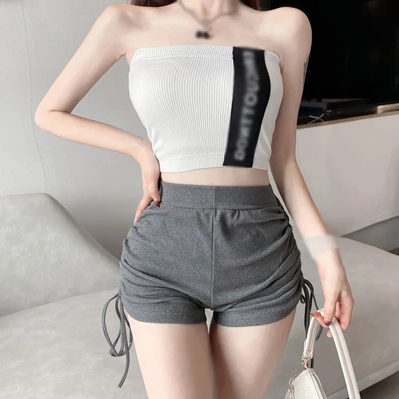 Women High Waist Shorts Casual Sports Straight Fit