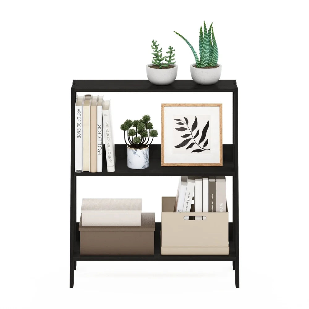 XMSJ Ladder Bookcase 3 Tier Display Shelf for Small Spaces