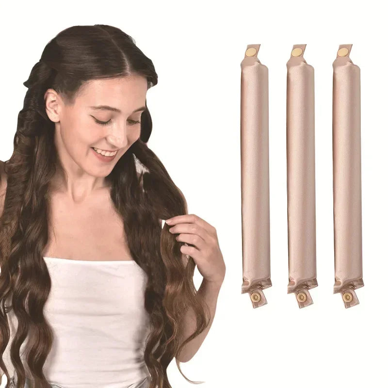 Heatless Curling Rod Headband Satin Curler Soft Flexi Rods