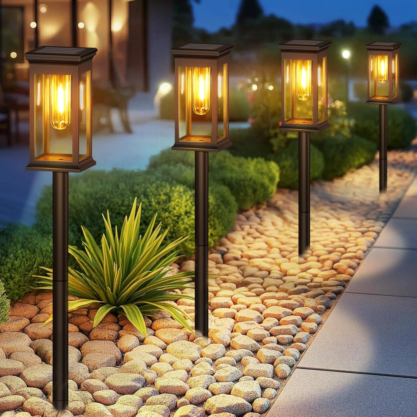 KPSTEK Solar Lights for Yard and Garden Walkway LED Outdoor