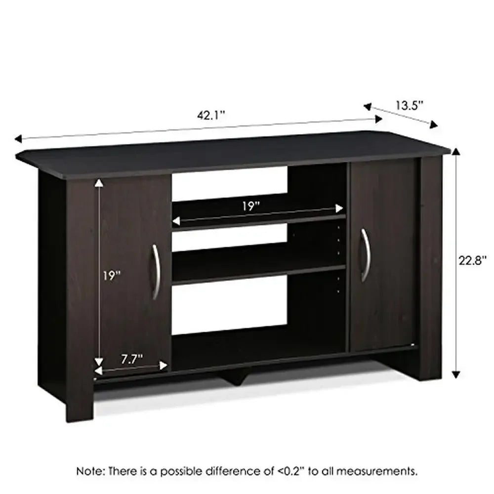 XMSJ Entertainment Center TV Stand With Adjustable Storage Shelves
