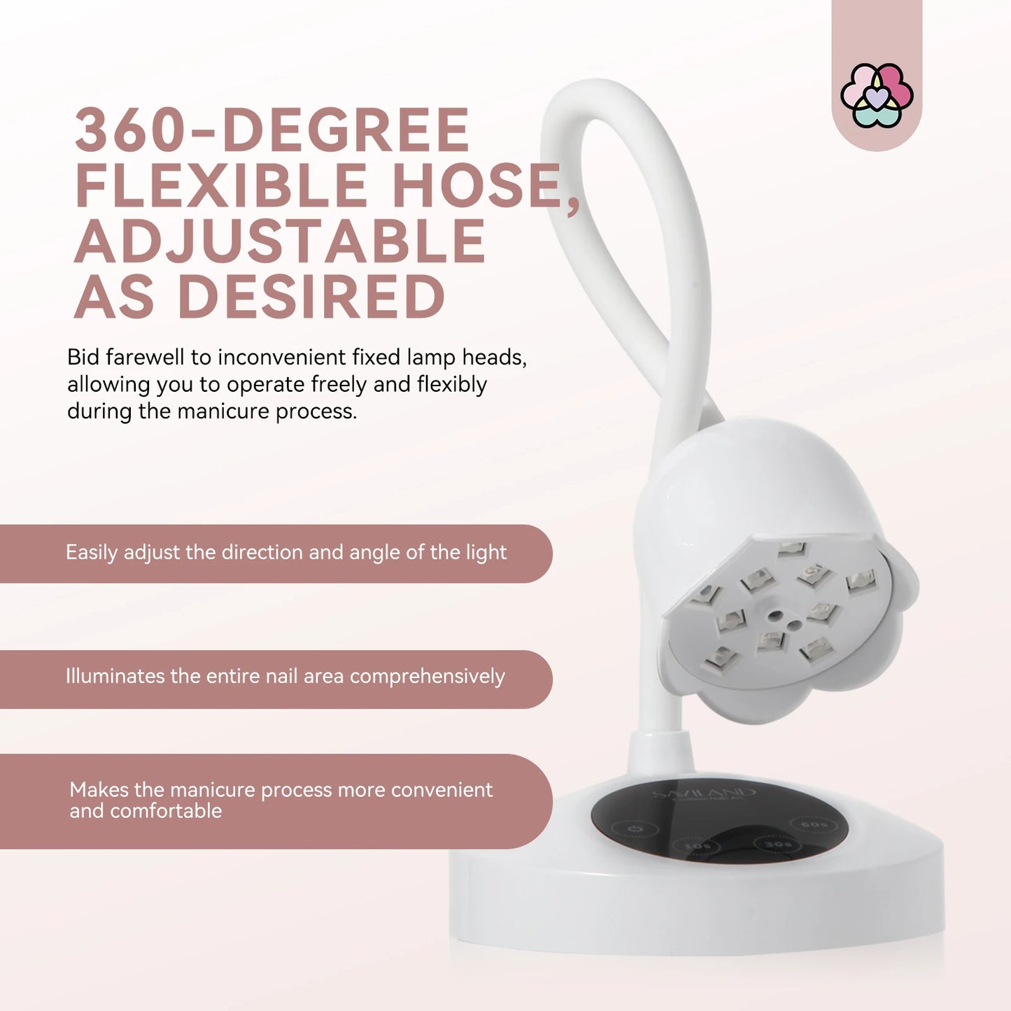 Saviland Mini Gel Polish Drying Lamp Gooseneck Cordless UV LED