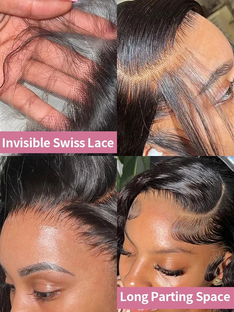 30 36 40 Inch Straight Wigs 5x5 Glueless Wear and Go Human Hair Wig 4x4 Human Hair Wigs Pre -Cut Wig 220 Density for Women