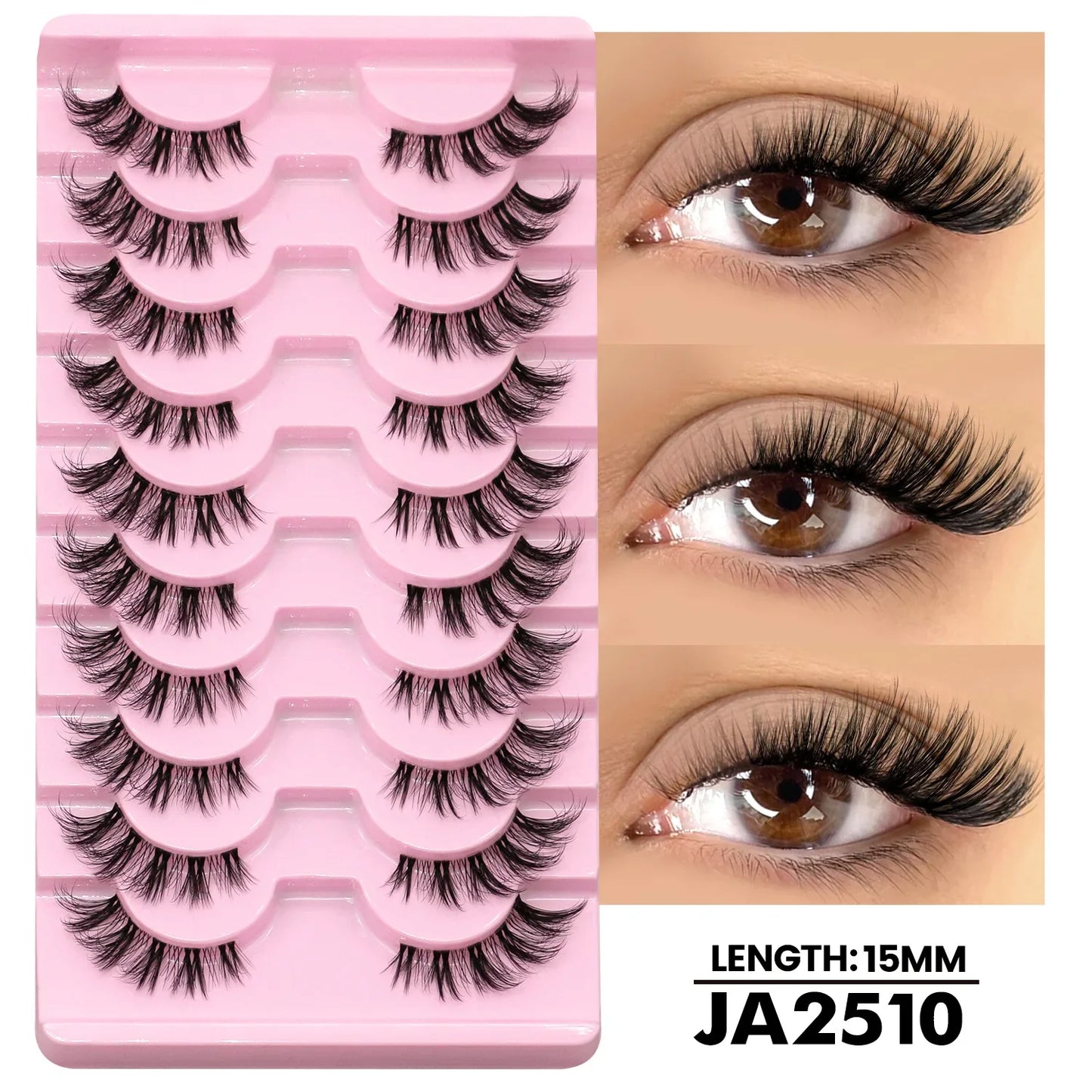 Two Boxs Half Eyelashes Natural Fluffy Cat Eye Lashes Soft Wispy Faux Mink Lashes Winged End Eye Elongated Eyelashes