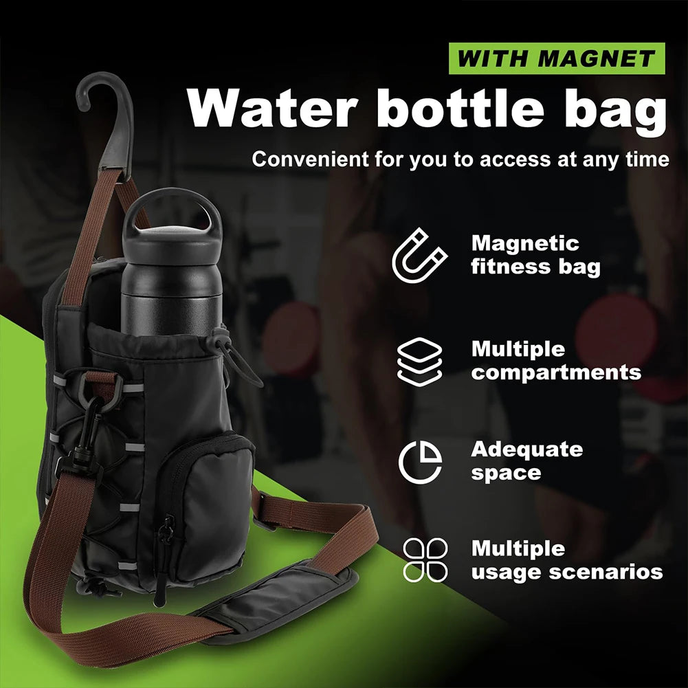 Magnetic Gym Bag With Water Bottle Holder Crossbody Carrier