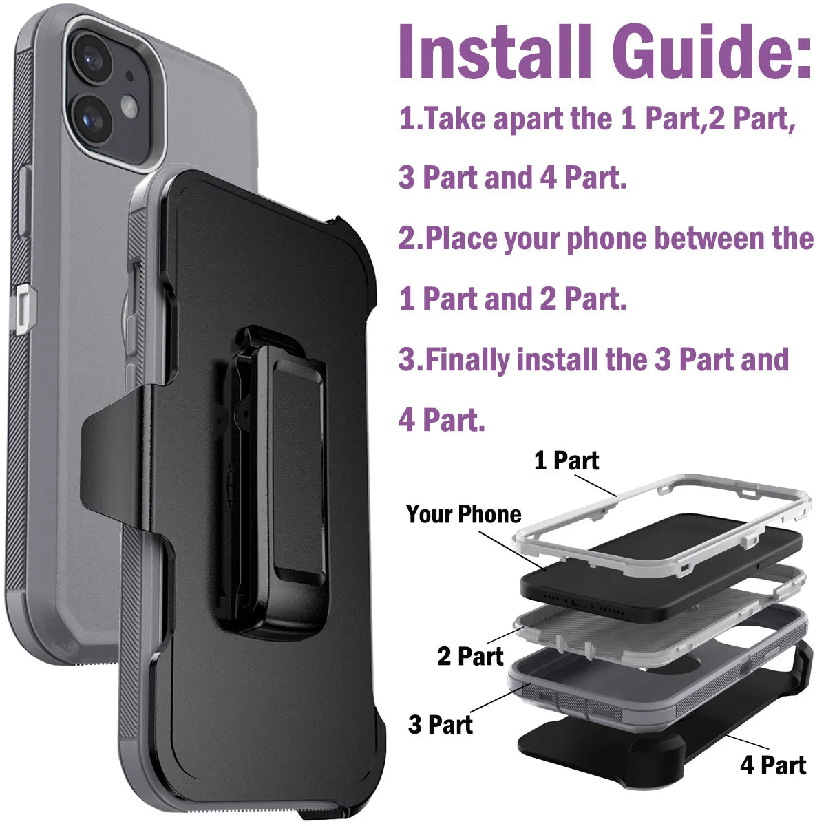 Design Shockproof Case For iPhone 11 Pro Max With Belt Clip