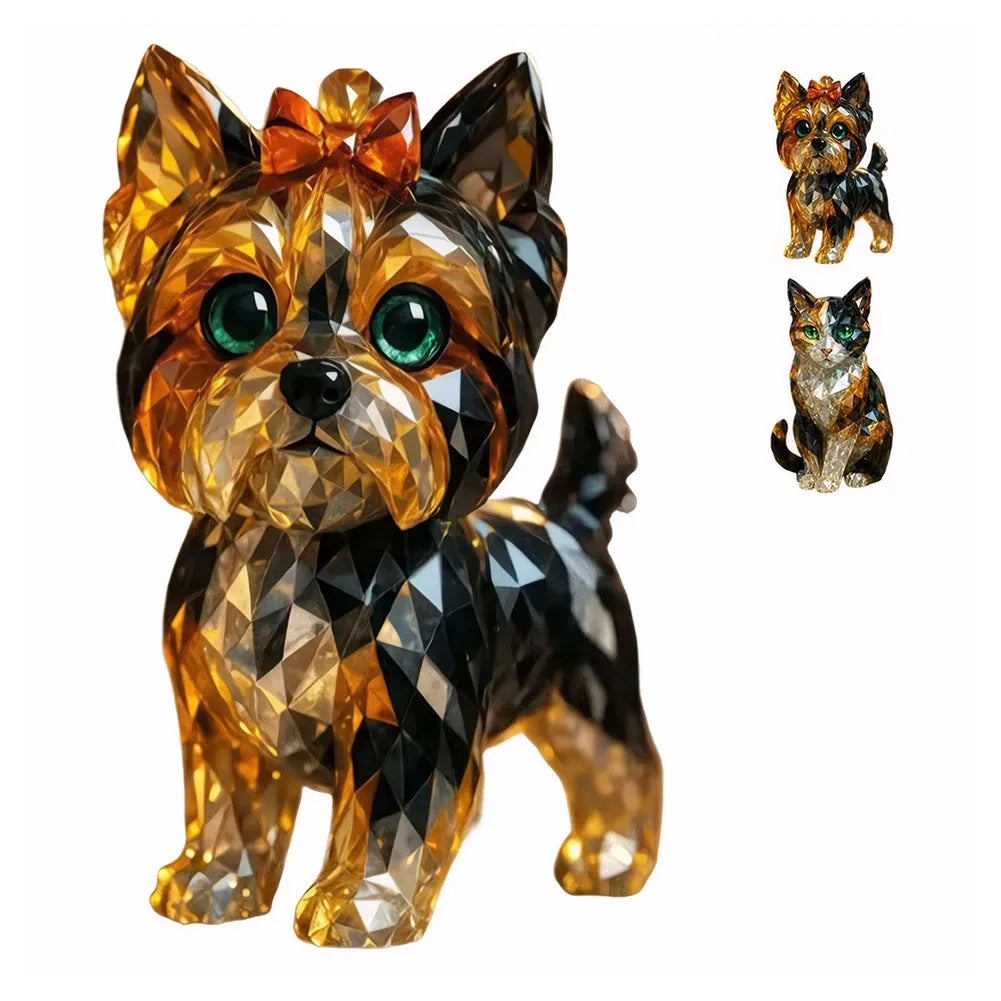 ALLOYSEED Mini Crystal Resin Animal Statue Collectible