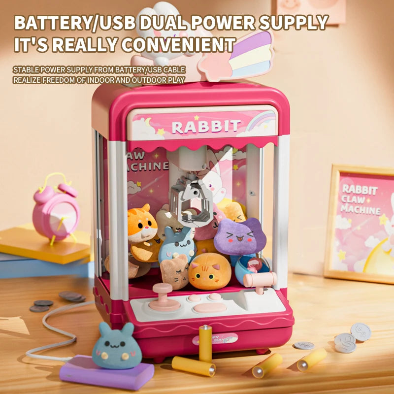 Jovow Dual Power Doll Grabbing Machine Toy With Music Drawer