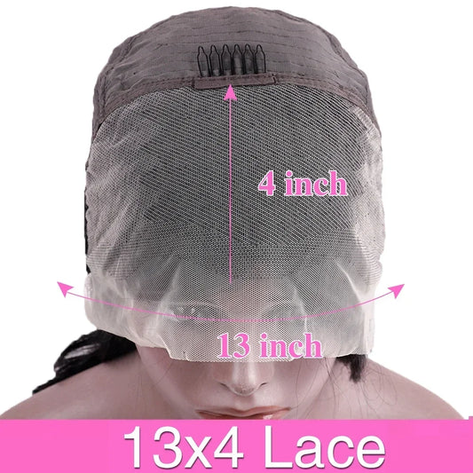 13x6 HD Chocolate Brown Bone Straight Lace Front Wig  36 Inch Lace Frontal Wig Human Hair Pre Plucked #4 Colored Human Hair Wig