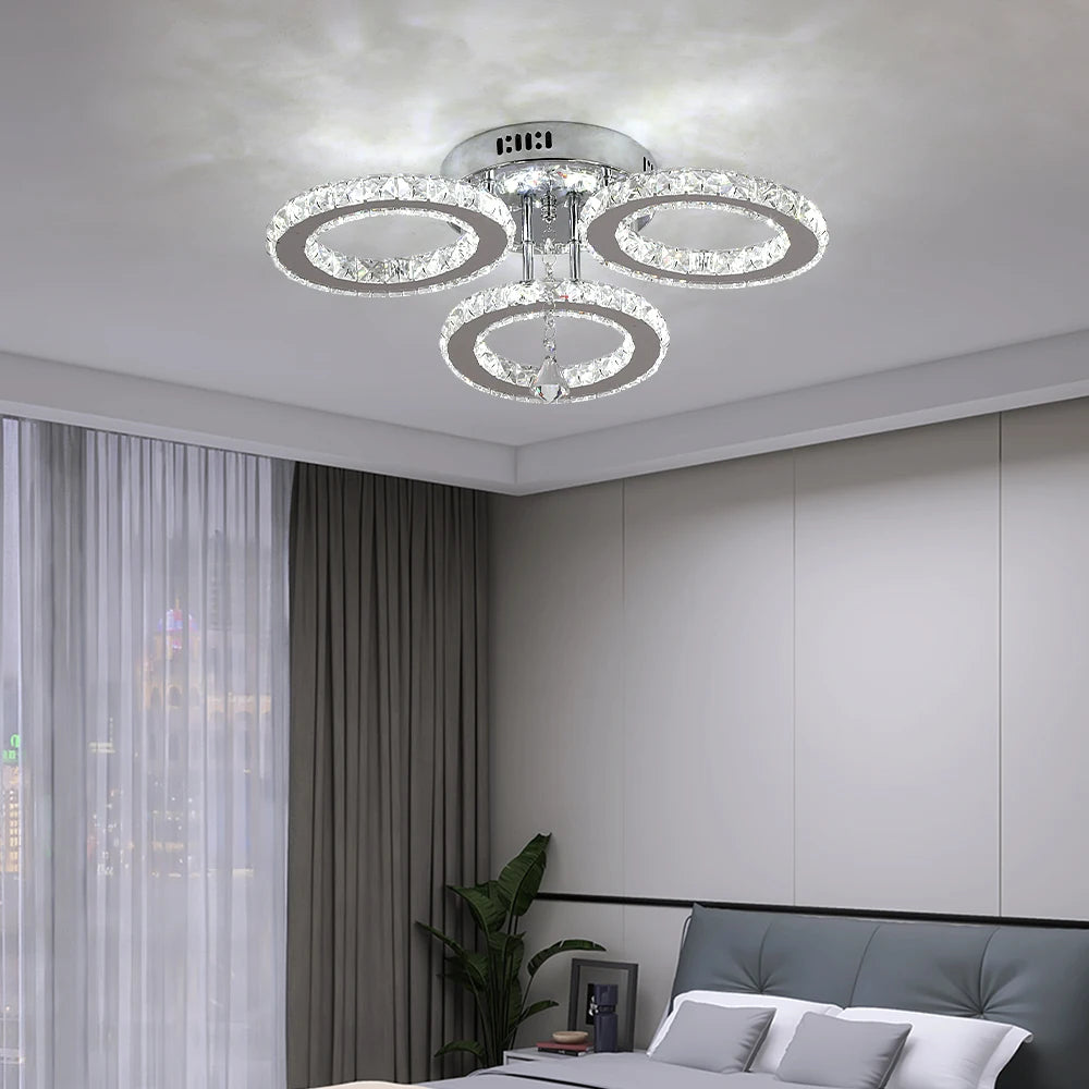Crystal LED Ceiling Lamp With Remote Control Chandelier