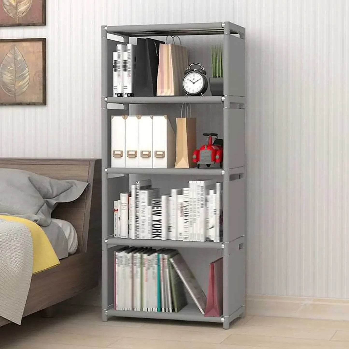 General Use 4-Tier Bookcase Display Shelf for Home Storage