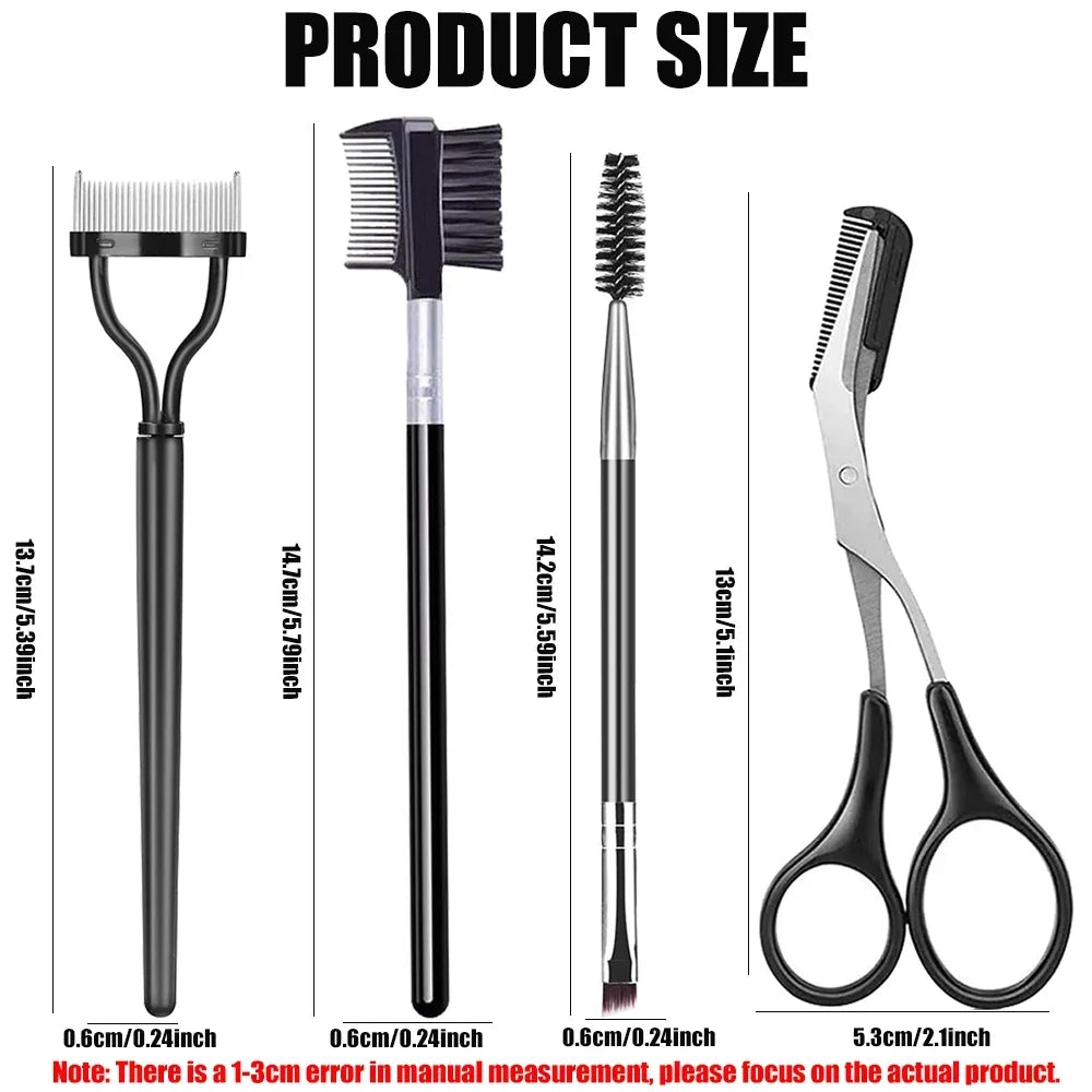 Comb 3/5PCS Eyebrow Brush Set Eyelash Lash Separator Tool Professional Eye Makeup Tools With Eyebrow Trimmer Scissor For Woman